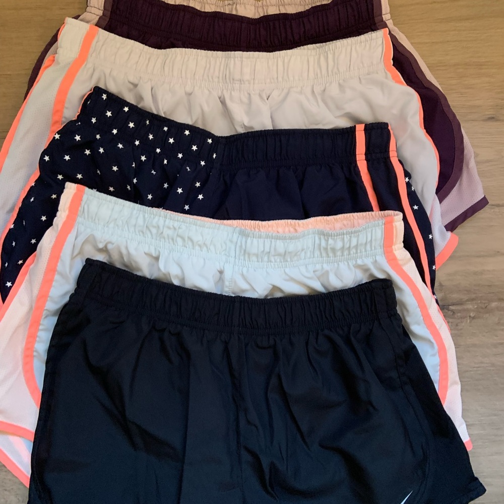 Bundle of 5 - Nike dry fit running shorts, size medium